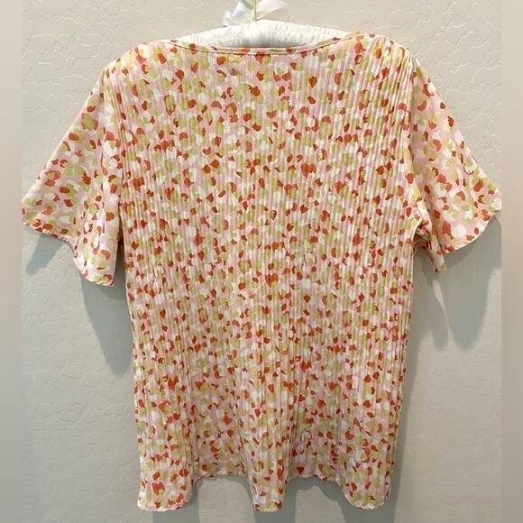 ZIA | Pleated Crinkle Floral Blouse Top Flutter Sleeve | Size Small - Picture 4 of 7